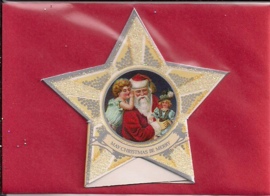 Mini geschenk kaart Kerst in ster: Gefluisterde kerstwensen [XG-3136]