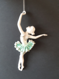 Ballerina turquoise arm omhoog kerstornament Kurt S. Adler