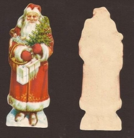 Kerstman 10 centimeter antiek poezieplaatje