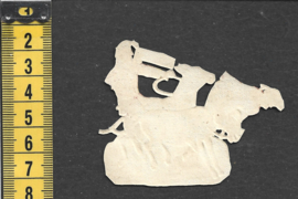 Soldaten racen op ezels antiek poezieplaatje (783)