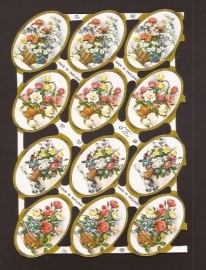 Schilderijtjes met boeketten poezieplaatjes MLP 1656