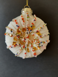 Donut Zilver Kerstornament Glas