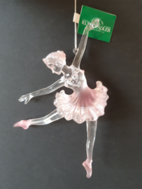 Transparant roze ballerina 1 kerstornament Kurt S. Adler