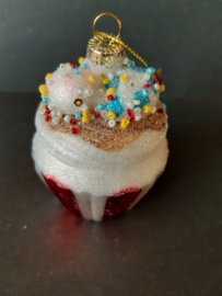 Cupcake Kerst kerstornament Glas