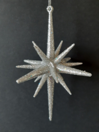Zilver glitter ijskristal kerstornament Kurt S. Adler