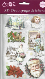 3D Glitter Stickers: Kersttafereeltjes
