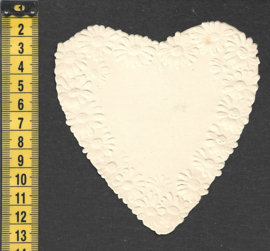 Margrietjes hartje met Duitse tekst  antiek poezieplaatje (805)