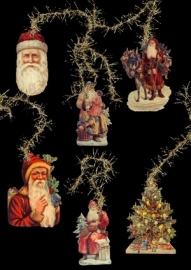Kerstboom hangers met kerst poezieplaatjes 6-301