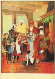 Sinterklaas op bezoek prentbriefkaart [C10271]