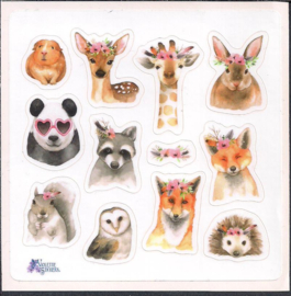 Snoezige diertjes poezieplaatjes Stickers K202