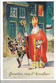 Groeten van Sint Nicolaas prentbriefkaart [1C1855]