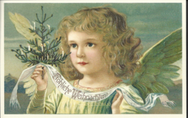 Engelwens vrolijke kerstdagen prentbriefkaart {W205}