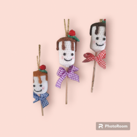 Haakpatroon PDF Kersthanger Marshmallow Pops