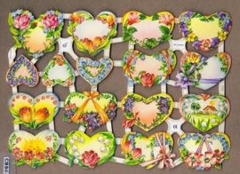 Hartjes met bloemen poëzieplaatjes 7173