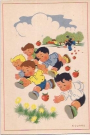 Appeltjes gappen - K.L. Links oude kinderkaart [10330]