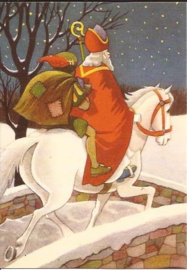 Sinterklaas, Zwarte Piet de Schimmel prentbriefkaart [C11115]
