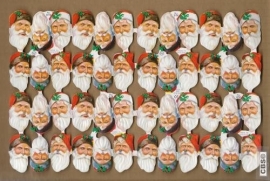 Ronde Kerstmankopjes klein poëzieplaatjes MLP 874