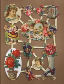 Nostalgie met rozen poezieplaatjes LN54