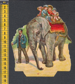 Ritje op de olifant antiek poezieplaatje (589)