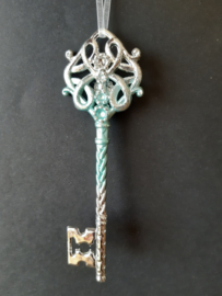 Ijsblauwe sleutels 2 stuks kerstornament Kurt S. Adler