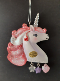 Unicorn Eenhoorn roze sparkle bedels kerstornament Adler