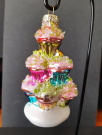 Cupcake toren Kerstornament Glas