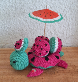 Haakpatroon PDF Schildpad met Watermeloen Macarons