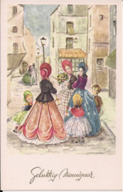 Gelukkig Nieuwjaar - Dames en hun kinderen buiten [14243]
