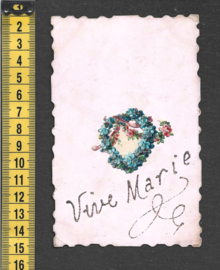 Bloemenhartje - Frans - poezieplaatjes antieke kaart (302)