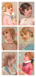 Victoriaanse damespotretten poezieplaatjes Stickers Y174