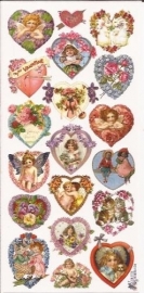 Nostalgische hartjes poezieplaatjes Stickers P51