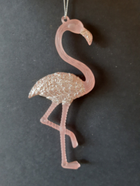 Roze zilveren flamingo 2 kerstornament Kurt S. Adler