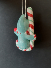 Blauwe Candy cane baby kerstornament Kurt S. Adler