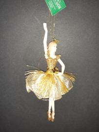 Gouden ballerina 2 kerstornament Kurt S. Adler