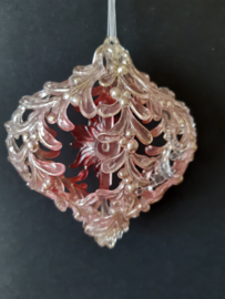 Roze kerstster en mistletoe kerstornament 1 Kurt S. Adler