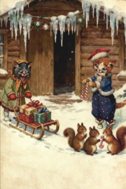 Poezen Kerstkaart: Poezen kerst met vriendjes {15}