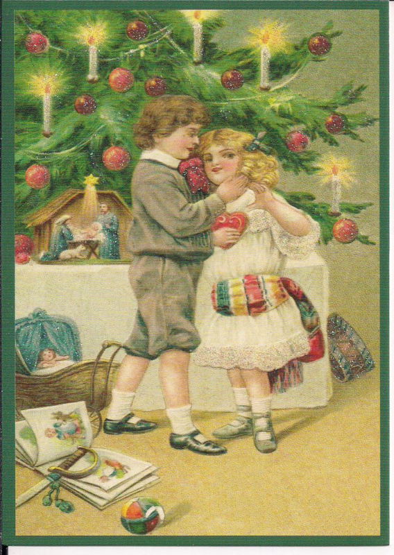 Liefdevol Kerstfeest Glitter prentbriefkaart [SV 6Wg061]