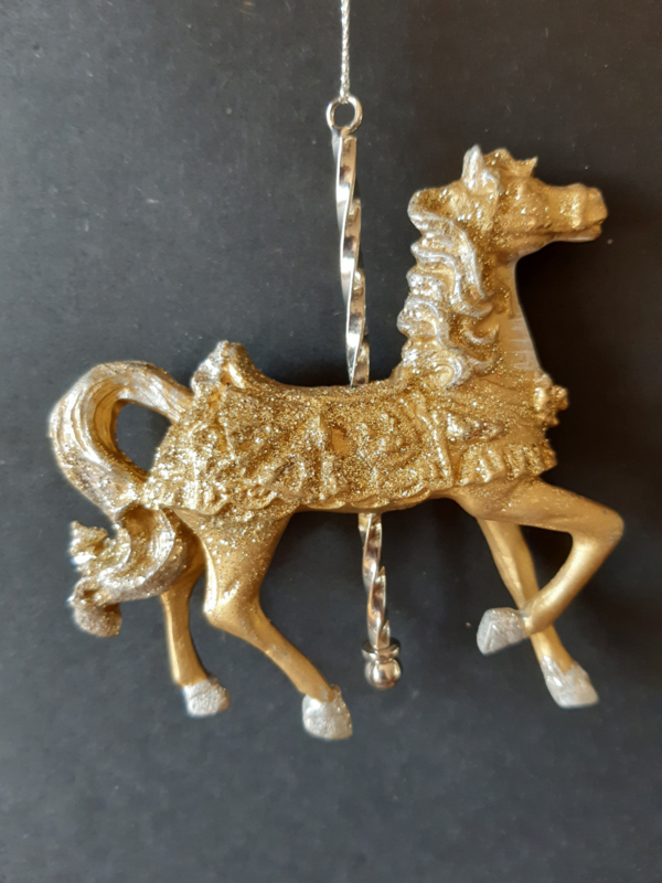 Carrousel gouden paard kerstornament Kurt S. Adler