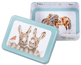 Wrendale Designs Rectangular Tin 'The Country Set'  -teal-