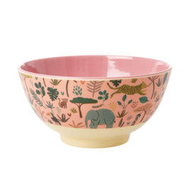 Rice Medium Melamine Bowl - Jungle Print Coral Print *vernieuwd model*