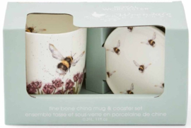 Wrendale Designs 'Flight of the Bumblebee' Mug & Coaster Set