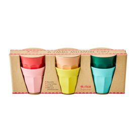 Rice Small Melamine Cup - Assorted 'Dance Out' Colors - Set of 6
