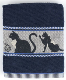 Bunzlau Kitchen Towel Cats Dark Blue