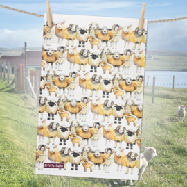 Emma Ball Cotton Tea Towel - Repeating Sheep