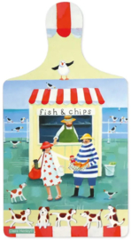 Emma Ball Large Chopping Board - Mr & Mrs Fish - Fish and Chips