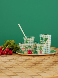 Rice Small Melamine Bowl - Ravishing Radish Print