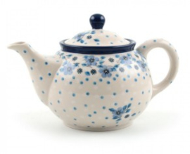 Bunzlau Teapot 0,9 l Blue White Love