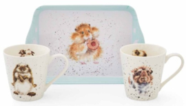 Wrendale Designs 'Diet Starts Tomorrow' Two Mug & Tray Set