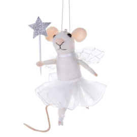 Sass & Belle Fairy Mouse with Star Wand Felt Hanging Decoration