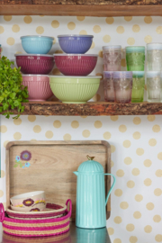 Rice Ceramic Bowls - Green, Aubergine & Lavender - Set van 3